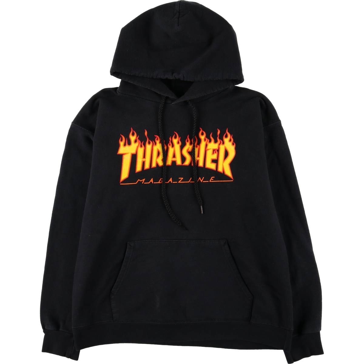 古着 スラッシャー THRASHER ファイヤーパターン スウェットプルオーバーパーカー メンズS相当/eaa577026
