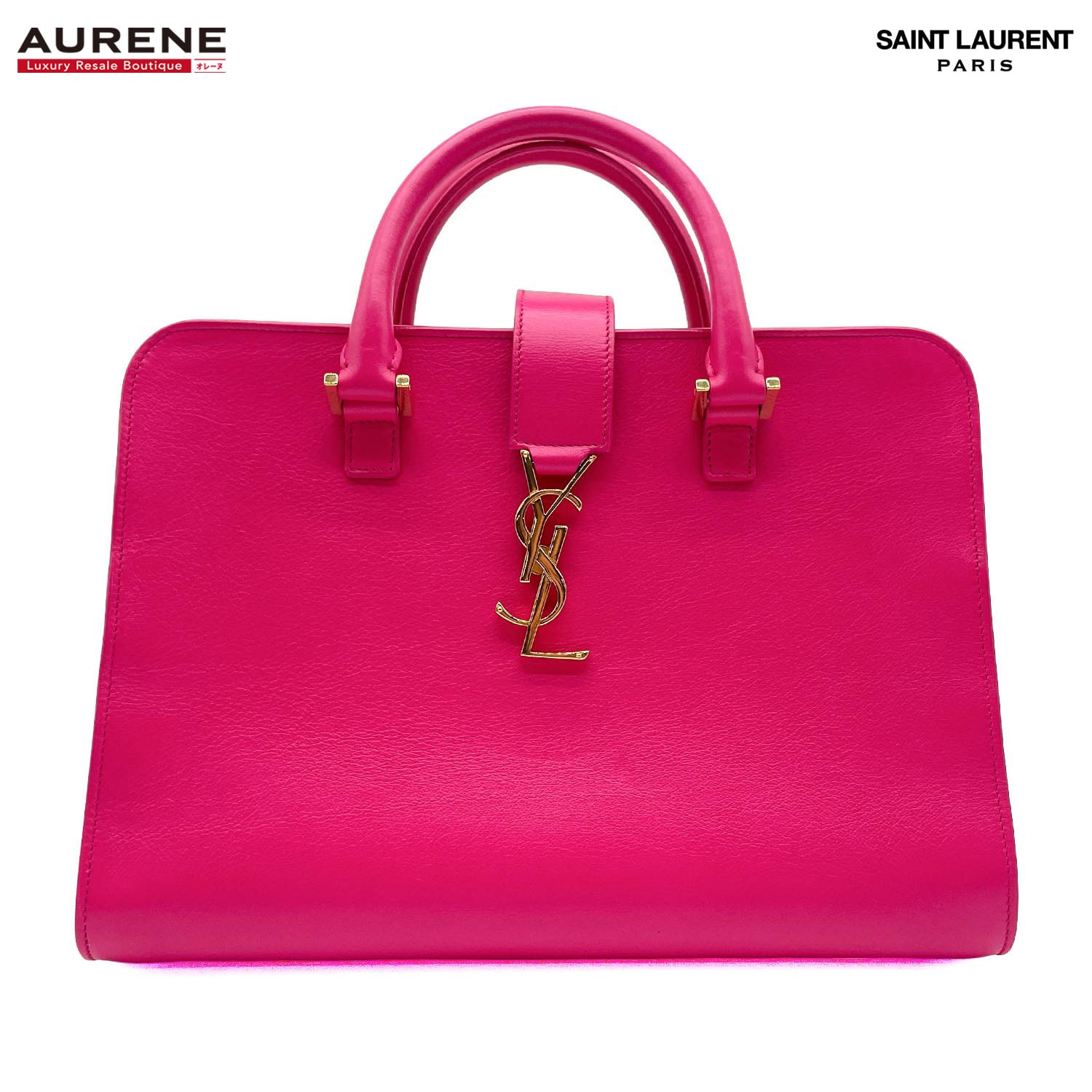 SAINT LAURENT サンローラン ベイビーカバス カサンドラ ハンドバッグ
 424868 レザー ピンク レディース
 【中古】