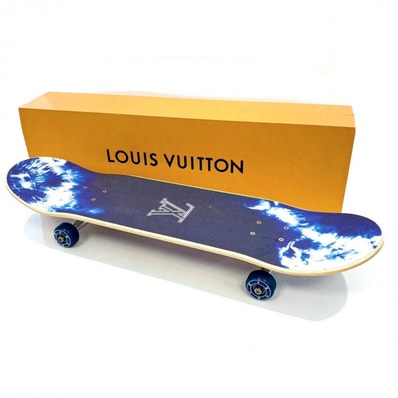 ルイ・ヴィトン LOUIS VUITTON モノグラム・バンダナ パターン スケートボード GI0765 ブルー スポーツ【鑑定済み】正規品