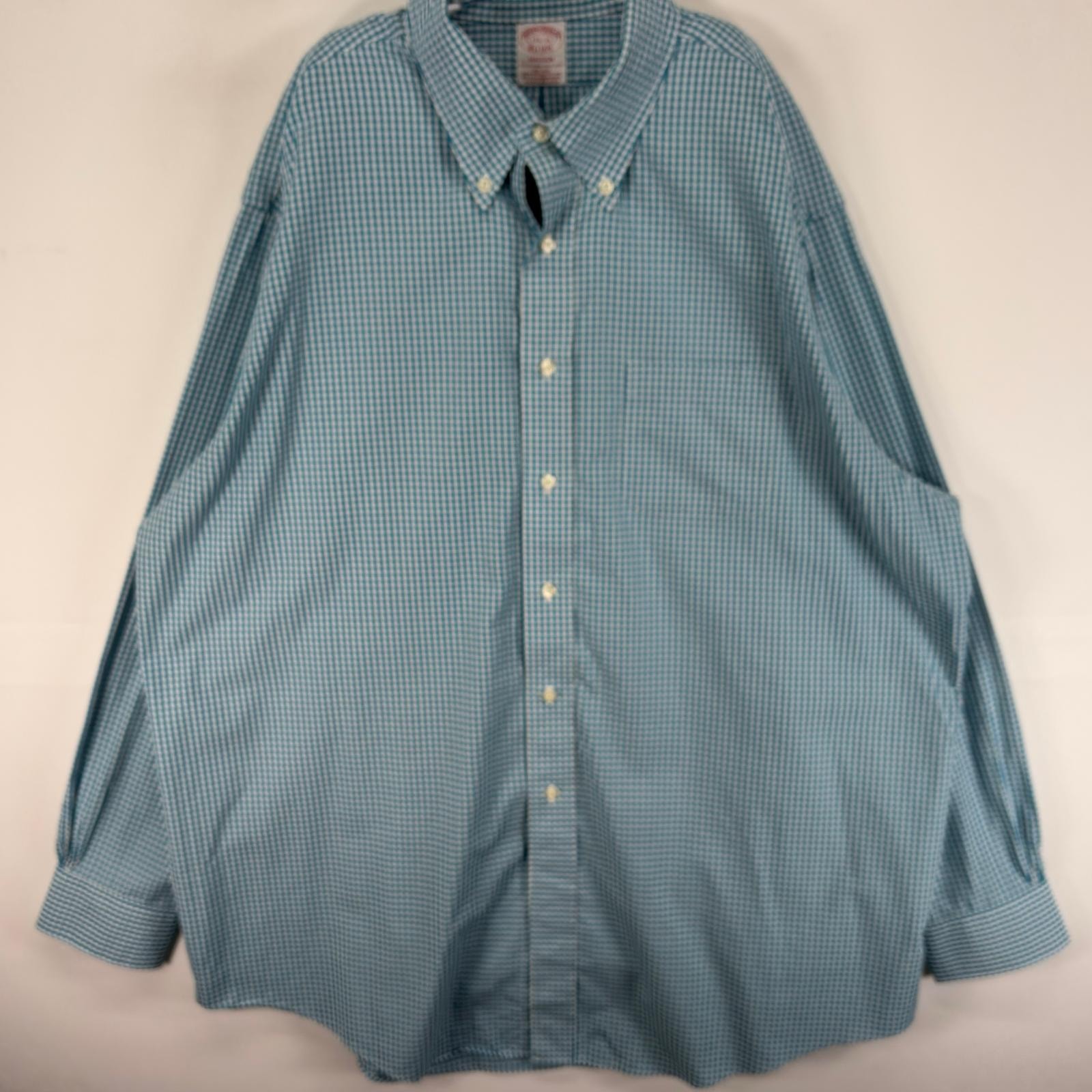 古着 ブルックスブラザーズ Brooks Brothers 長袖シャツ ボタンダウン 胸ポケ XL ブルー系 チェック メンズ