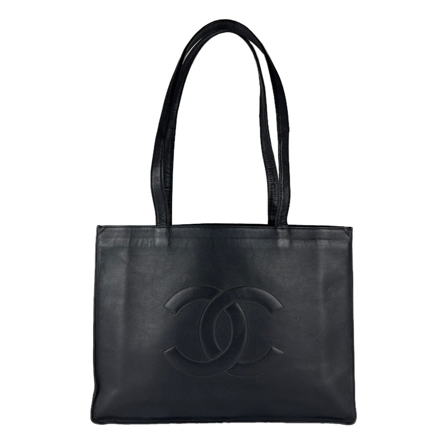 シャネル CHANEL ショルダーバッグ トートバッグ ココマーク レザー ブラック レディース【中古】 z8720