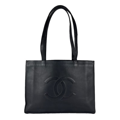 シャネル CHANEL ショルダーバッグ トートバッグ ココマーク レザー ブラック レディース【中古】 z8720