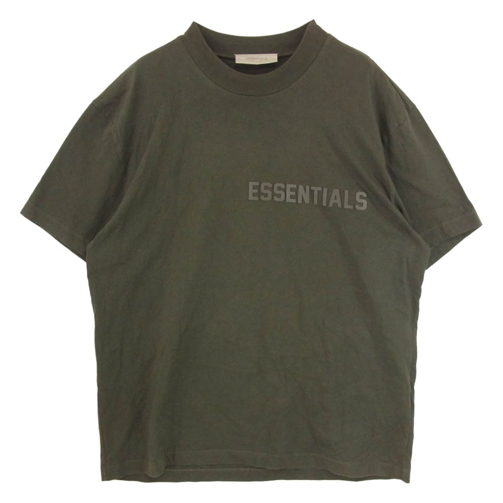 FEAR OF GOD フィアオブゴッド FOG ESSENTIALS エッセンシャルズ ラバー ロゴ ヘビーウェイト オーバーサイズ 半袖 Tシャツ チャコールグレー チャコール系 L【中古】