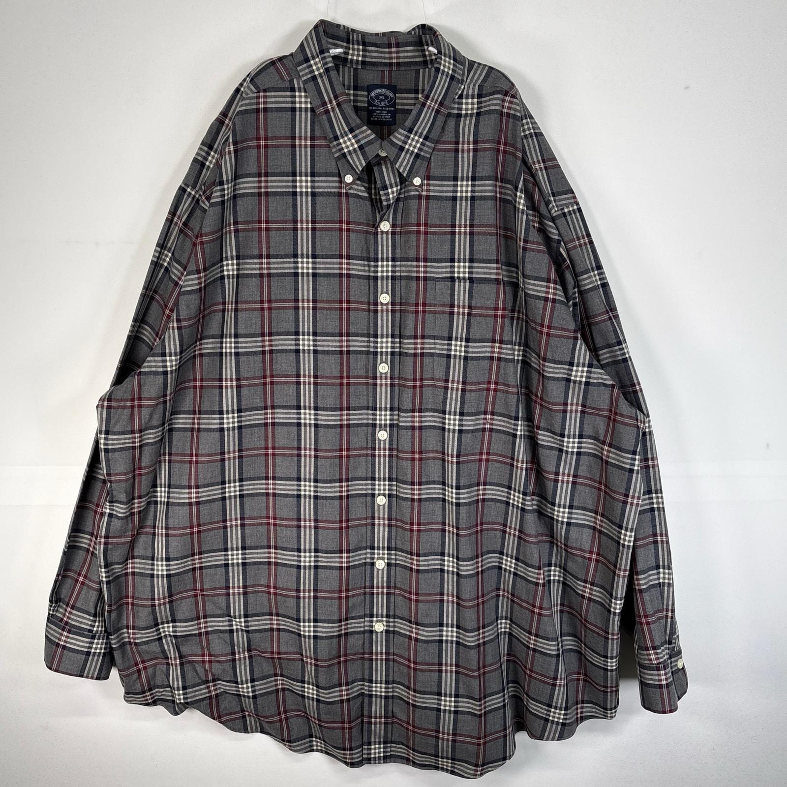 古着 ブルックスブラザーズ Brooks Brothers 長袖シャツ チェック 胸ポケ 大きいサイズ 3XL  グレー系 マルチカラー メンズ