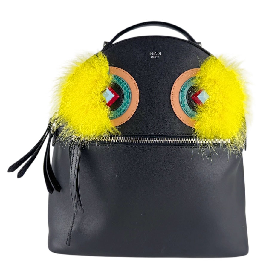 フェンディ FENDI リュック バッグバグズ レザー ブラック レディース 8BZ035・88F【中古】 z8317