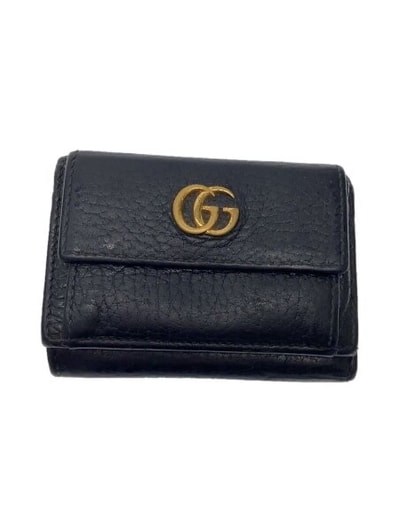 GUCCI Petit GG Marmont Leather Wallet "Black"