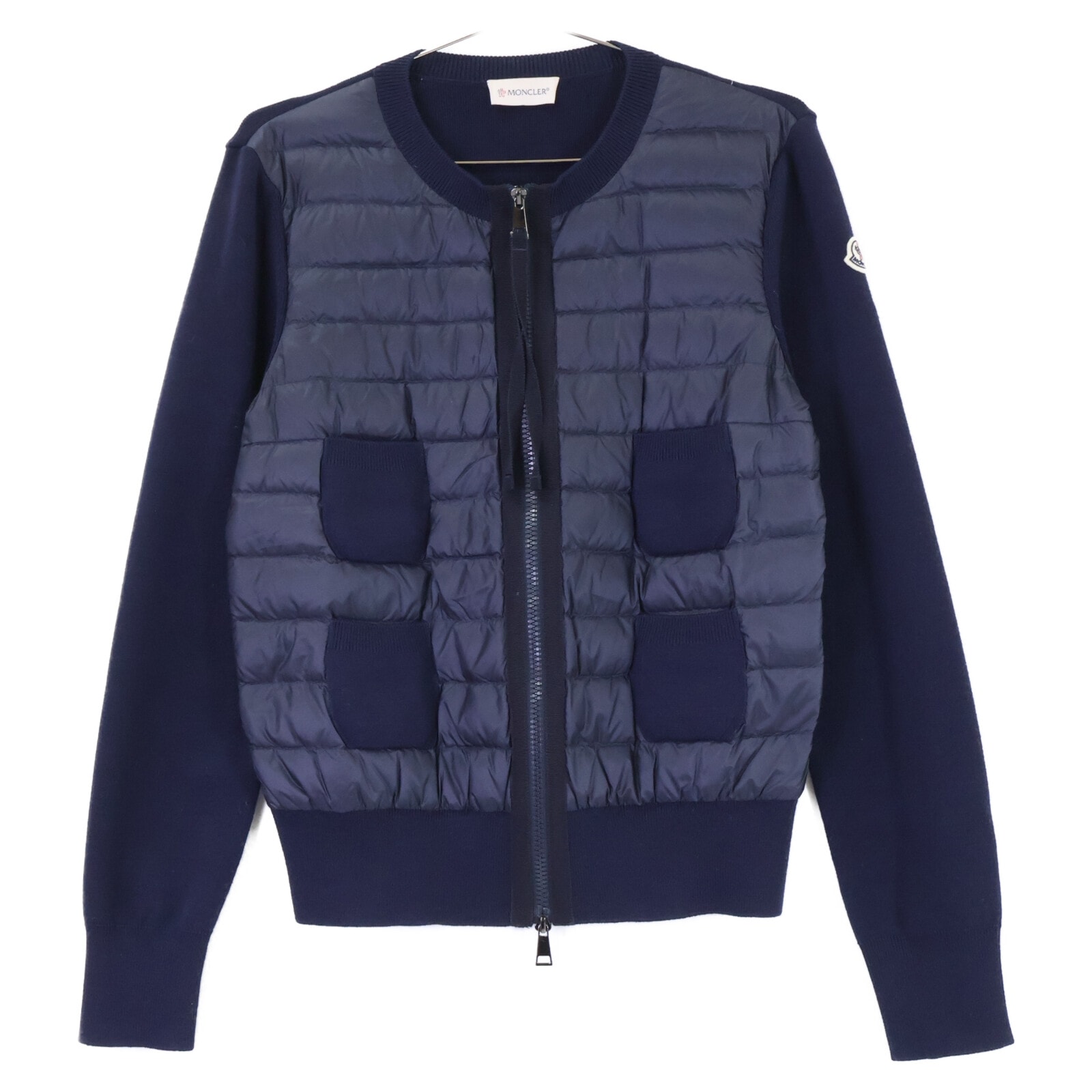 モンクレール H20939B51000 CARDIGAN TRICOT ニット/ダウン切替 ノーカラージャケット S