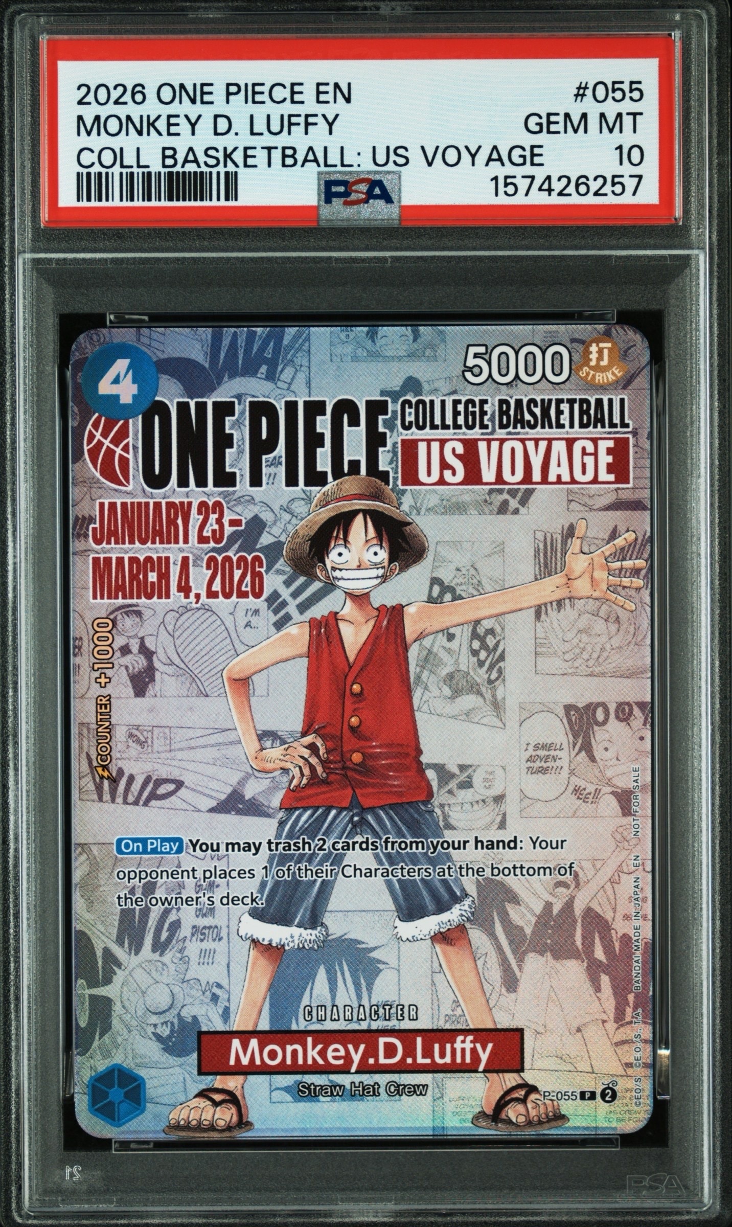 PSA10】モンキー・D・ルフィ：P (開封済) [P-055]【英語版