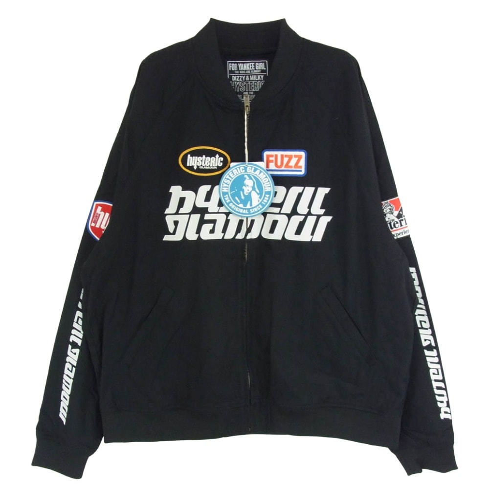 HYSTERIC GLAMOUR ヒステリックグラマー ブルゾン 26SS 02261AB09 SOUND EXPERIENCE リブ ブルゾン ジャケット ブラック系 L【極上美品】【中古】
