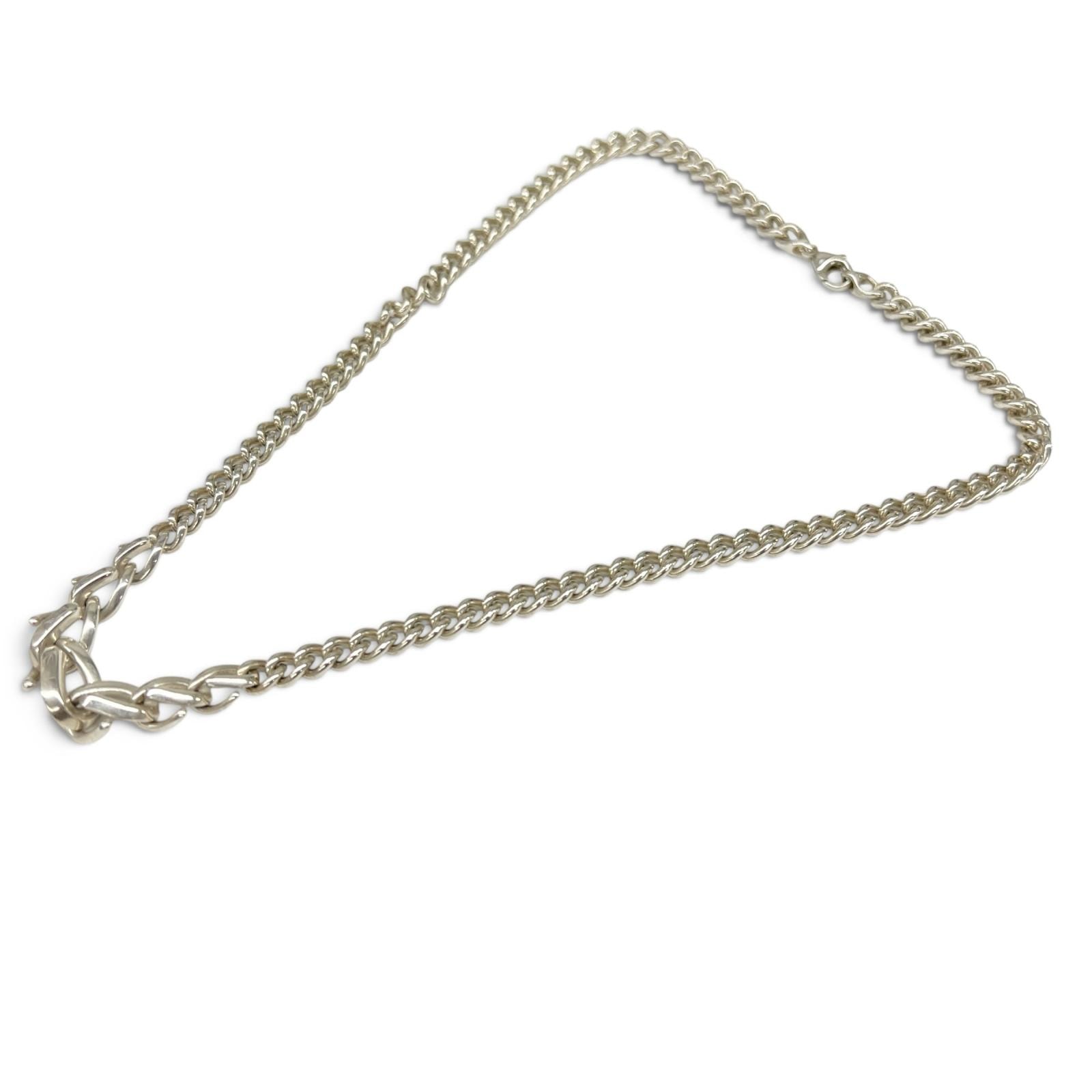 TIFFANY 美品 ティファニー フォージ グラジュエイテッド リンク ネックレス シルバー SV925 31.2g レディース チョーカー ABランク 中古 鑑定済 ティファニーアクセ