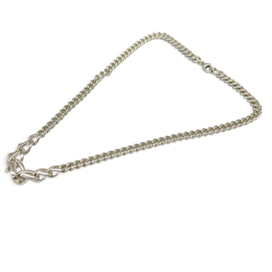 TIFFANY 美品 ティファニー フォージ グラジュエイテッド リンク ネックレス シルバー SV925 31.2g レディース チョーカー ABランク 中古 鑑定済 ティファニーアクセ