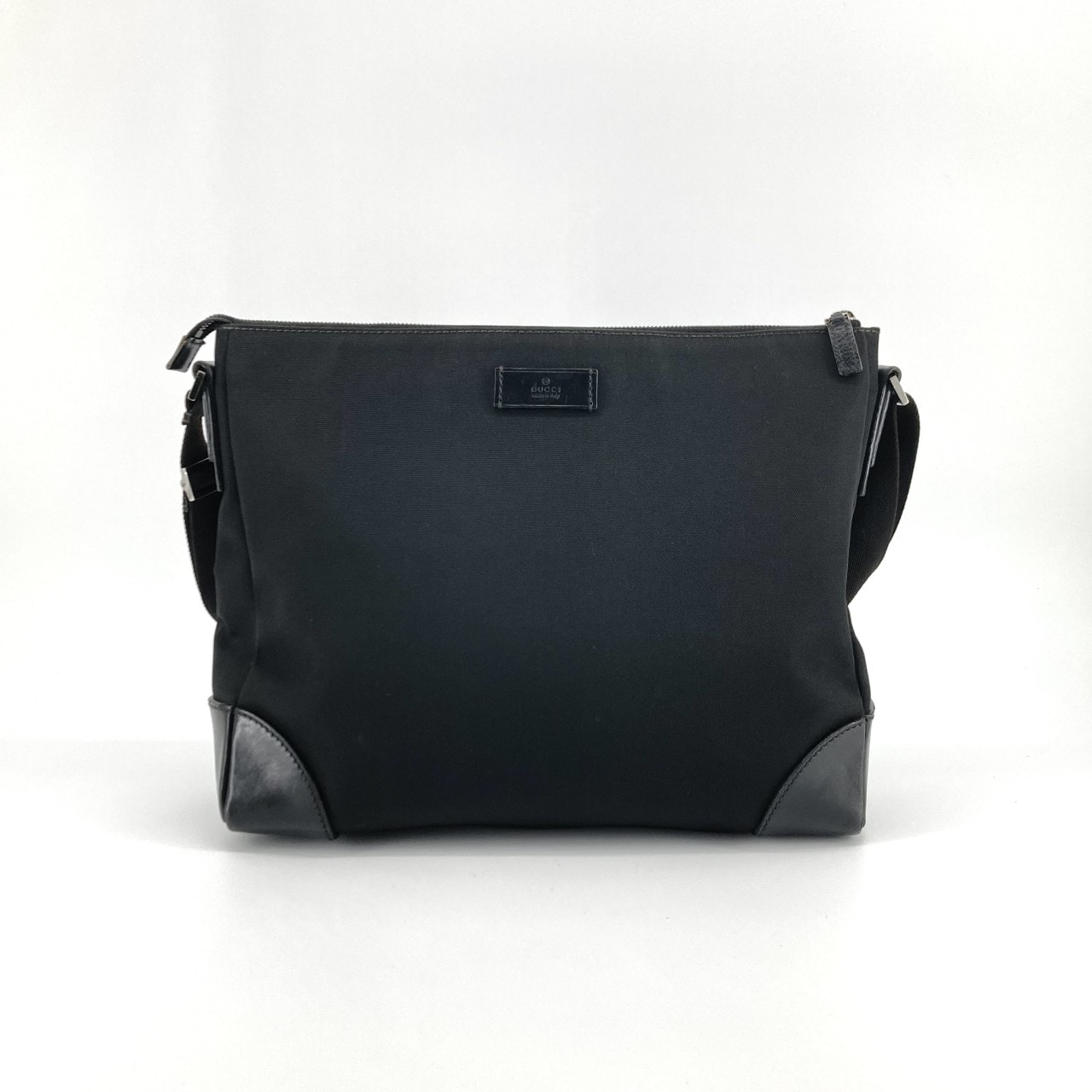 GUCCI(グッチ) レザー  / ナイロンキャンバス 110054 ショルダーバッグ ブラック