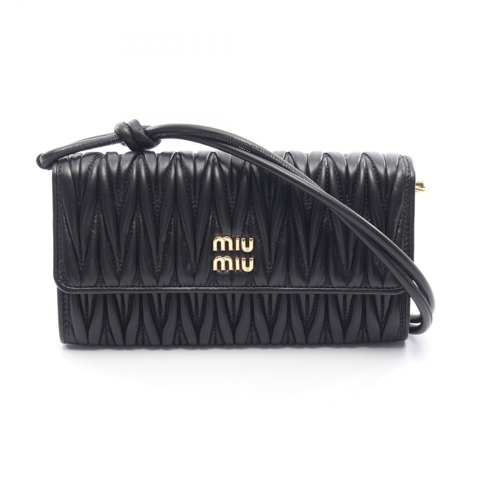 ミュウ ミュウ Miu Miu マテラッセ 2WAY ショルダーバッグ バッグ レザー レディース ブラック系 5MT025AFPPF0002 【新品】