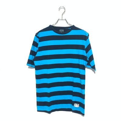 STUSSY Boarder Tee Blue× Black