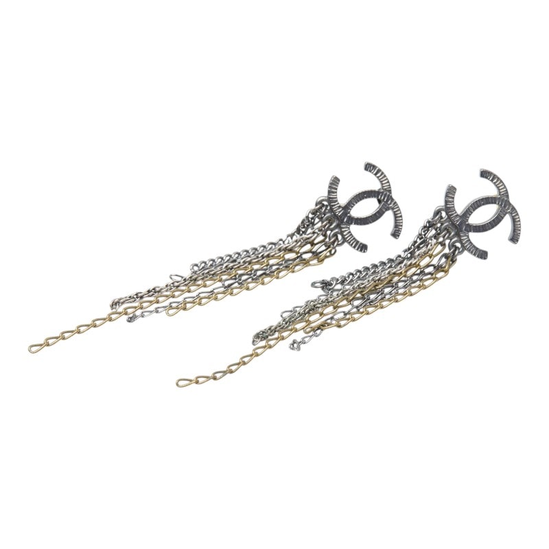シャネル ココマーク ピアス シルバー ゴールド メタル レディース CHANEL 【中古】