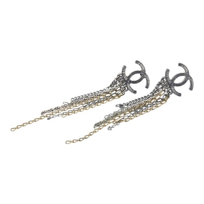 シャネル ココマーク ピアス シルバー ゴールド メタル レディース CHANEL 【中古】