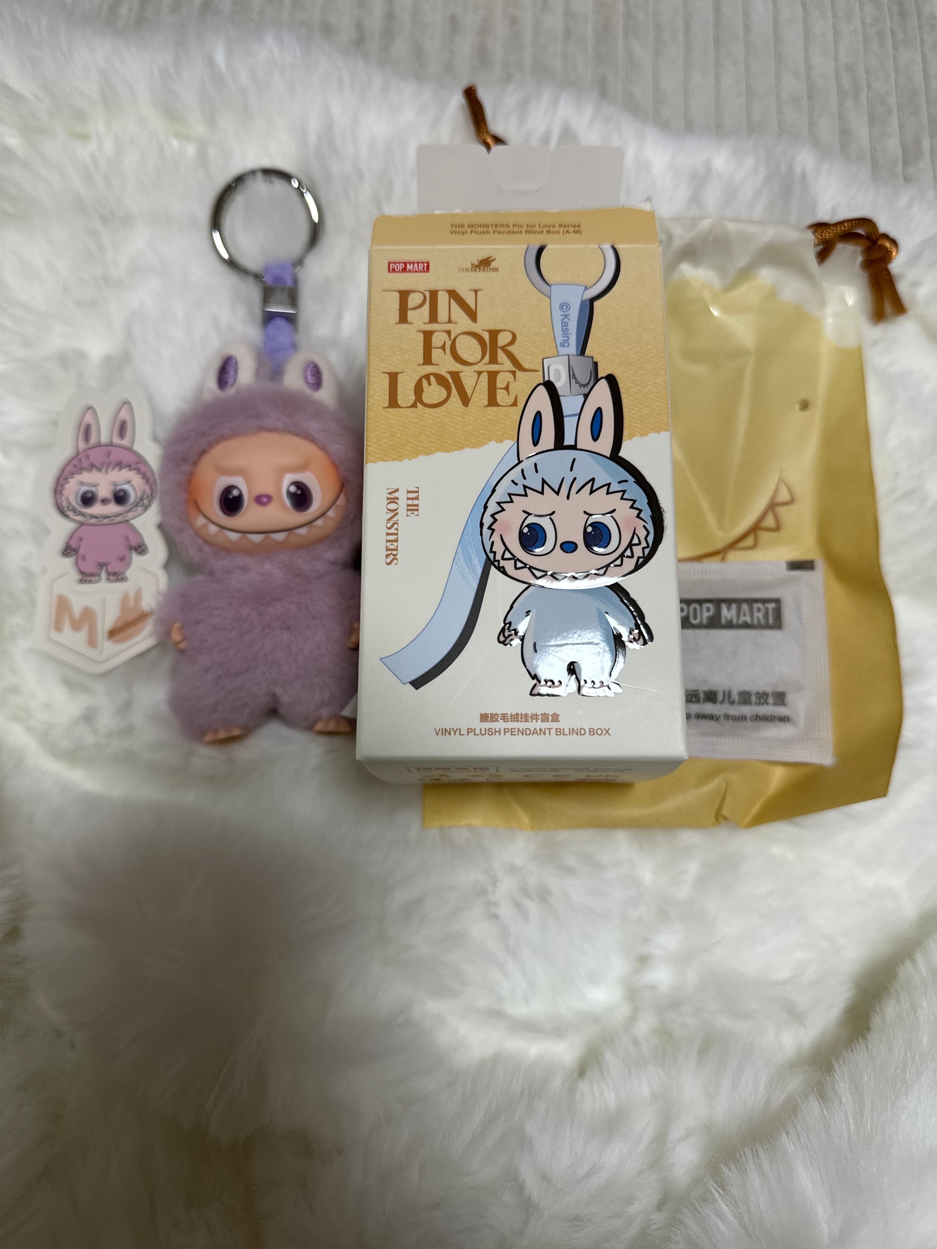 POP MART THE MONSTERS (LABUBU) Pin for Love Series-Vinyl Plush Pendant (A-M) M