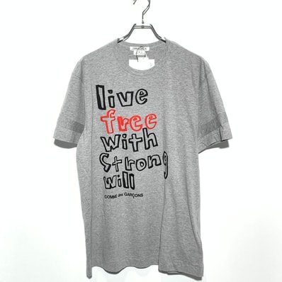 COMME des GARCONS live free with strong will T-Shirts "Gray"