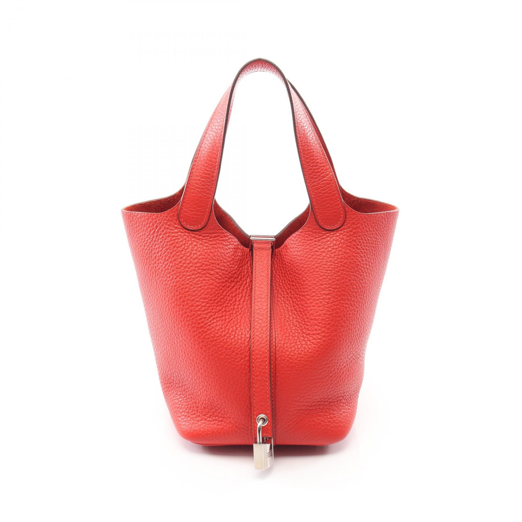 エルメス HERMES ピコタンロックPM ハンドバッグ バッグ レザー トリヨンクレマンス トリヨンクレマンス ルージュトマト A刻印(2017年製造) レディース レッド系 【中古】