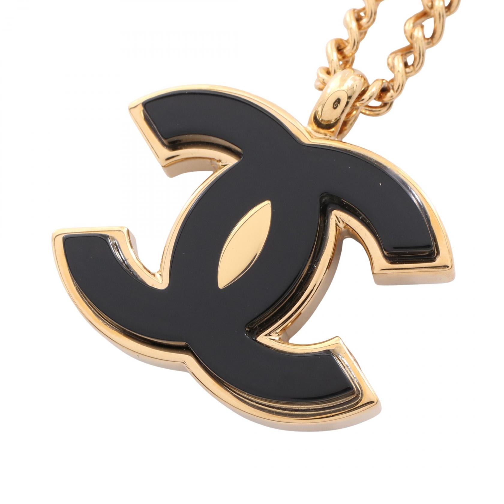 シャネル CHANEL ココマーク ネックレス ジュエリー GP(ゴールドメッキ) レディース ゴールド系 / ブラック系 【中古】