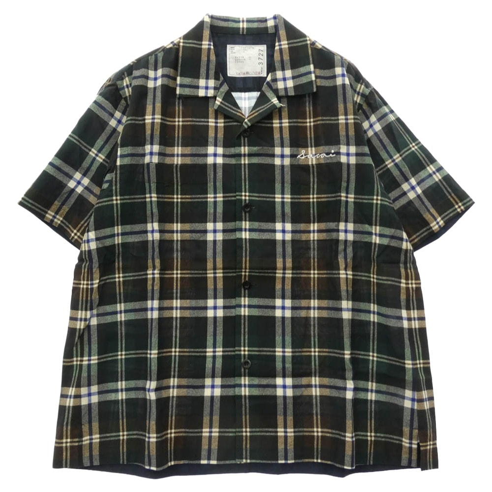 Sacai サカイ 半袖シャツ 25SS 25-03727M Plaid Print Shirt チェック プリント オープンカラー 開襟 半袖 シャツ マルチカラー系 2【中古】