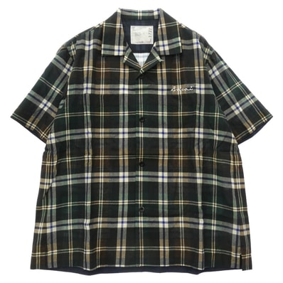 Sacai サカイ 半袖シャツ 25SS 25-03727M Plaid Print Shirt チェック プリント オープンカラー 開襟 半袖 シャツ マルチカラー系 2【中古】