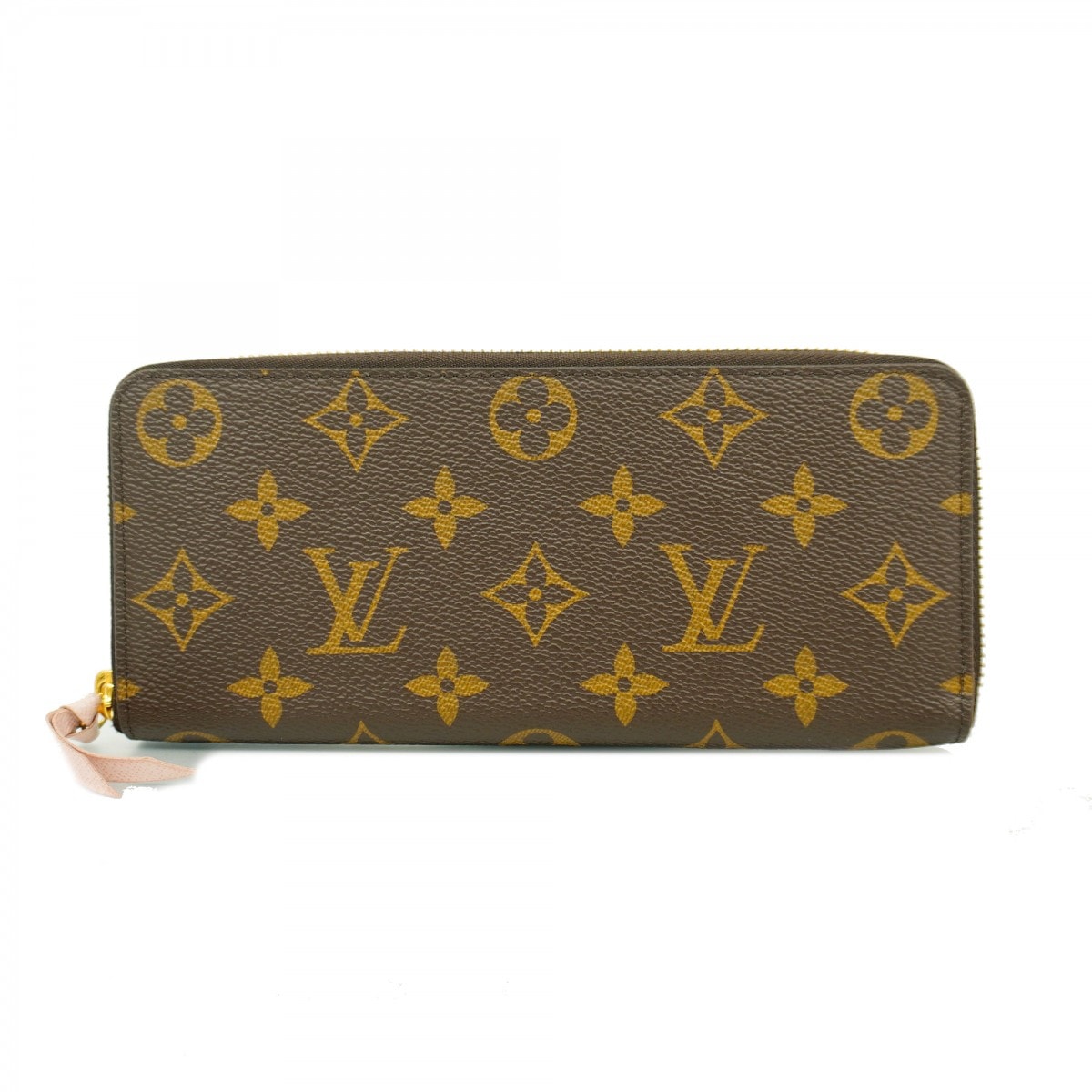 【6db2062】ルイヴィトン 長財布 モノグラム ポルトフォイユクレマンス M61298 ブラウン ローズバレリーヌ【中古】レディース