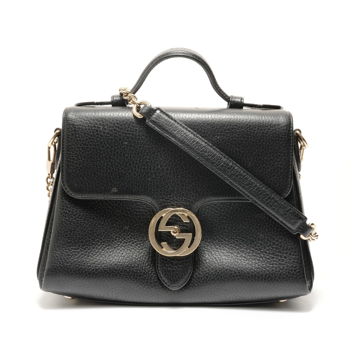 グッチ GUCCI インターロッキングG チェーン ハンドバッグ【中古】