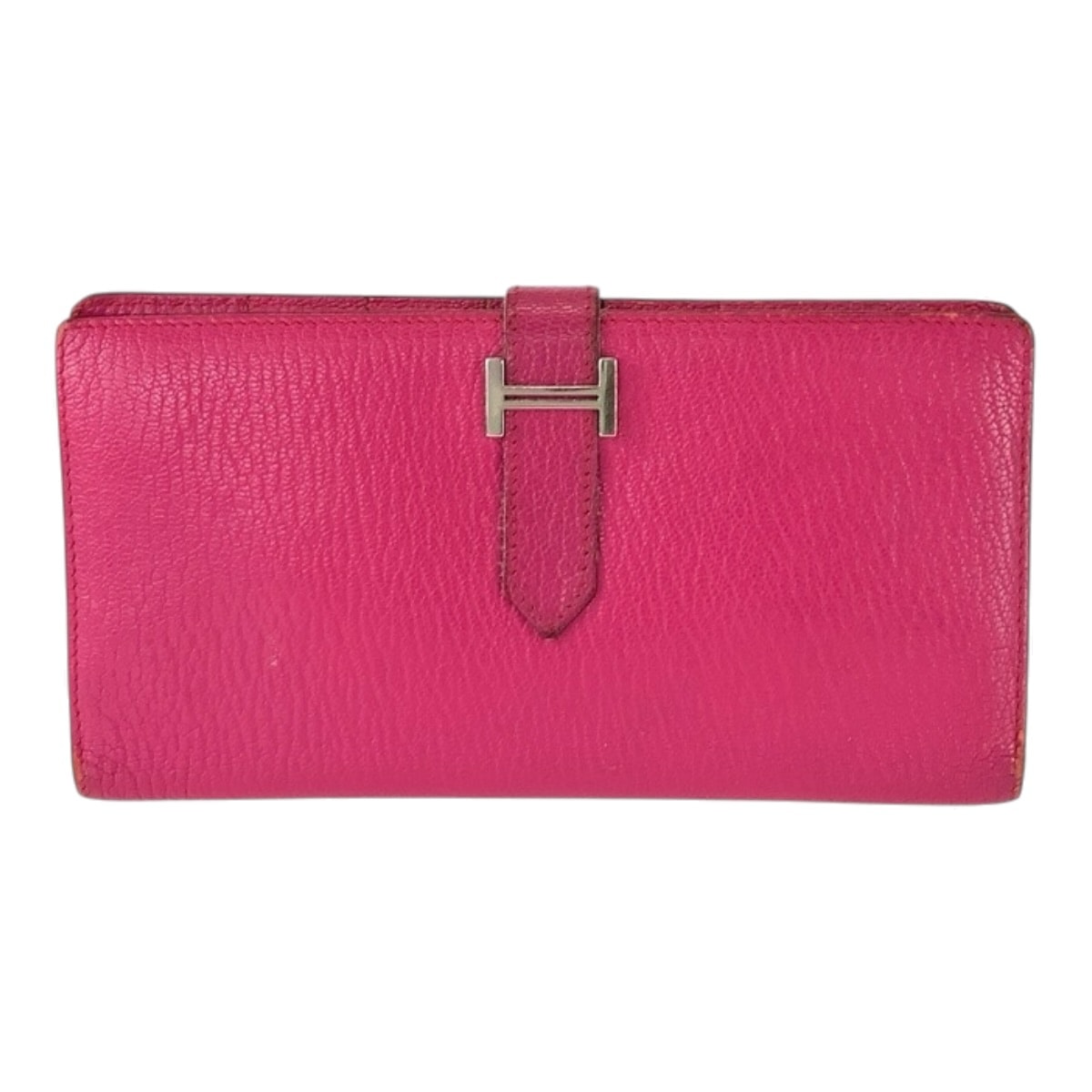 HERMES エルメス ベアン クラシック ローズティリアン ピンク シェーブル 長財布 ロングウォレット □K刻印 604390 【中古】