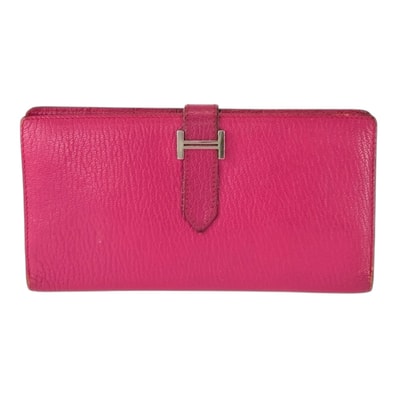 HERMES エルメス ベアン クラシック ローズティリアン ピンク シェーブル 長財布 ロングウォレット □K刻印 604390 【中古】