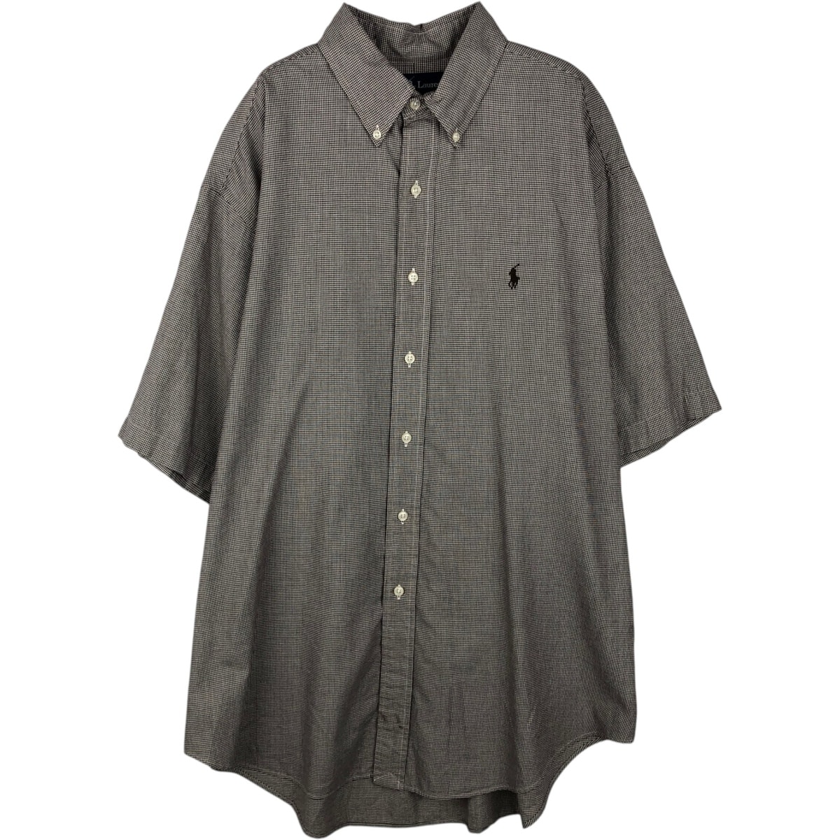 古着 ラルフローレン Ralph Lauren BLAKE 千鳥格子柄 半袖 ボタンダウンシャツ メンズL相当/eaa643974