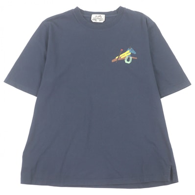美品 エルメス 半袖Tシャツ ネイビー メンズ S
