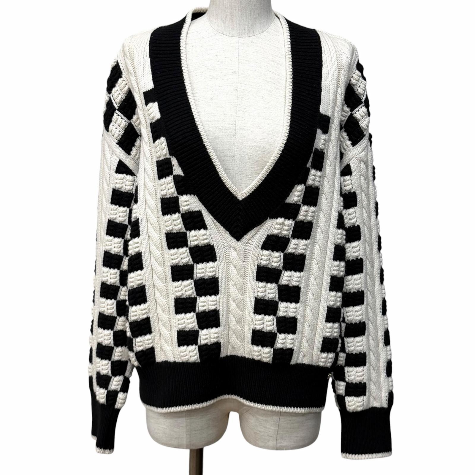 極美品 シャネル セーター オフホワイト レディース 42 P74123