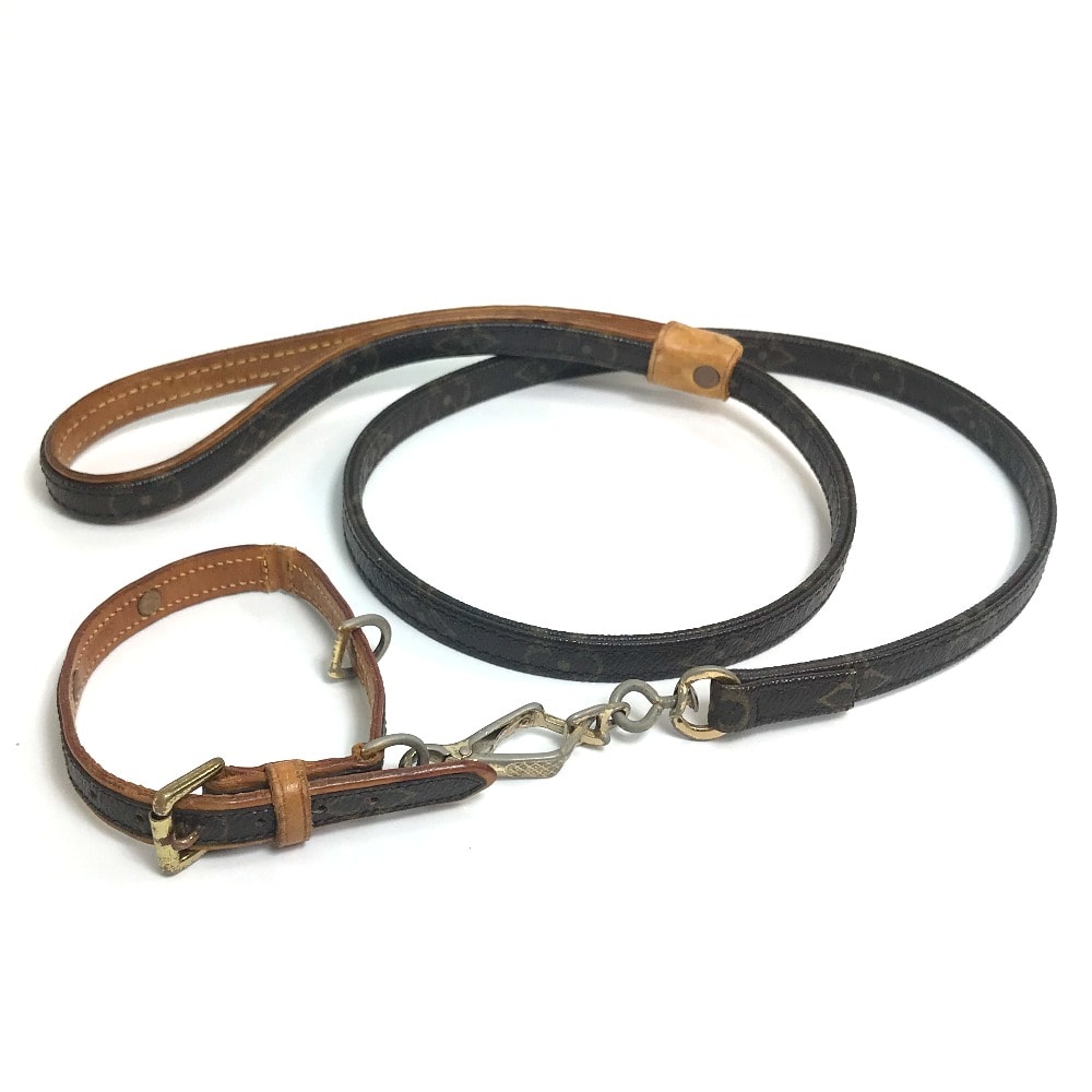 ルイヴィトン LOUIS VUITTON コリエバクスター/レッスバクスターMM M58072-M58056 モノグラム 小型犬用 ドッグ ペット用品 首輪 モノグラムキャンバス ブラウン