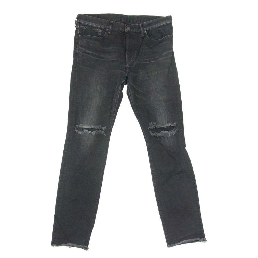 HYSTERIC GLAMOUR ヒステリックグラマー 02173AP19 クラッシュ ダメージ 加工 ブラック デニム パンツ ブラック系 34【中古】