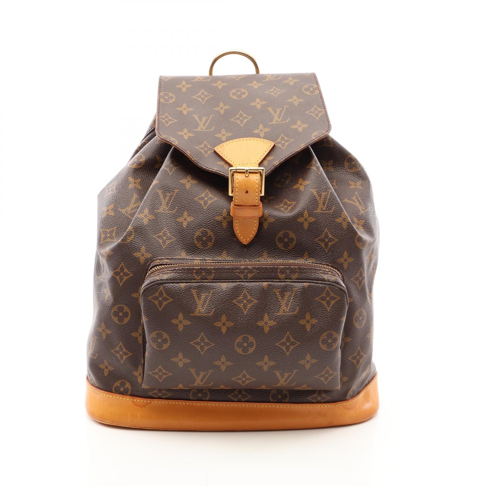 ルイ・ヴィトン LOUIS VUITTON モンスリGM モノグラム リュックサック バックパック バッグ PVCコーティングキャンバス レザー レディース ブラウン系 M51135 【中古】