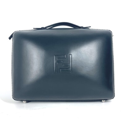 フェンディ FENDI ラージ スーツケース 7VV158 FFロゴ 旅行バッグ カバン トラベルバッグ 2WAYバッグ ショルダーバッグ ハンドバッグ ボストンバッグ レザー ブラック 美品