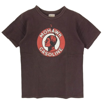 The REAL McCOY'S ザリアルマッコイズ Tシャツ JOE McCOY ジョーマッコイ MOHAWK GASOLINE プリント Tシャツ ブラウン系 38【中古】