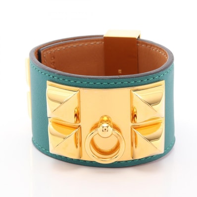 エルメス HERMES コリエドシアン マラカイト バングル アクセサリー GP(ゴールドメッキ) ヴォースイフト ヴォースイフト ゴールド □Q刻印(2013年製造) レディース グリーン系 / ゴールド系 【中古】