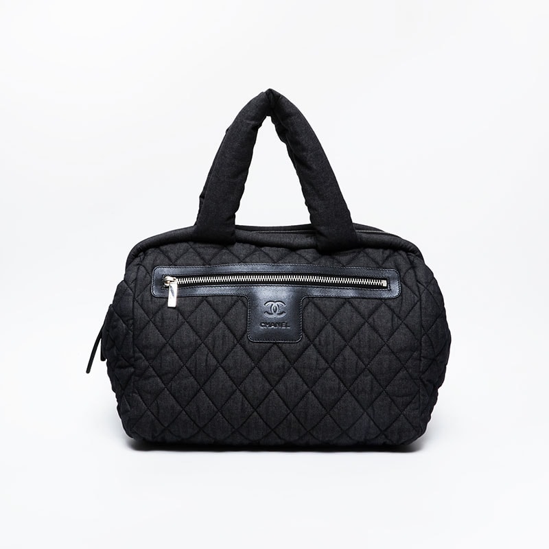 シャネル CHANEL 14番台 2010-2011 デニム キャンバス コココクーン ボストンバッグ【中古】