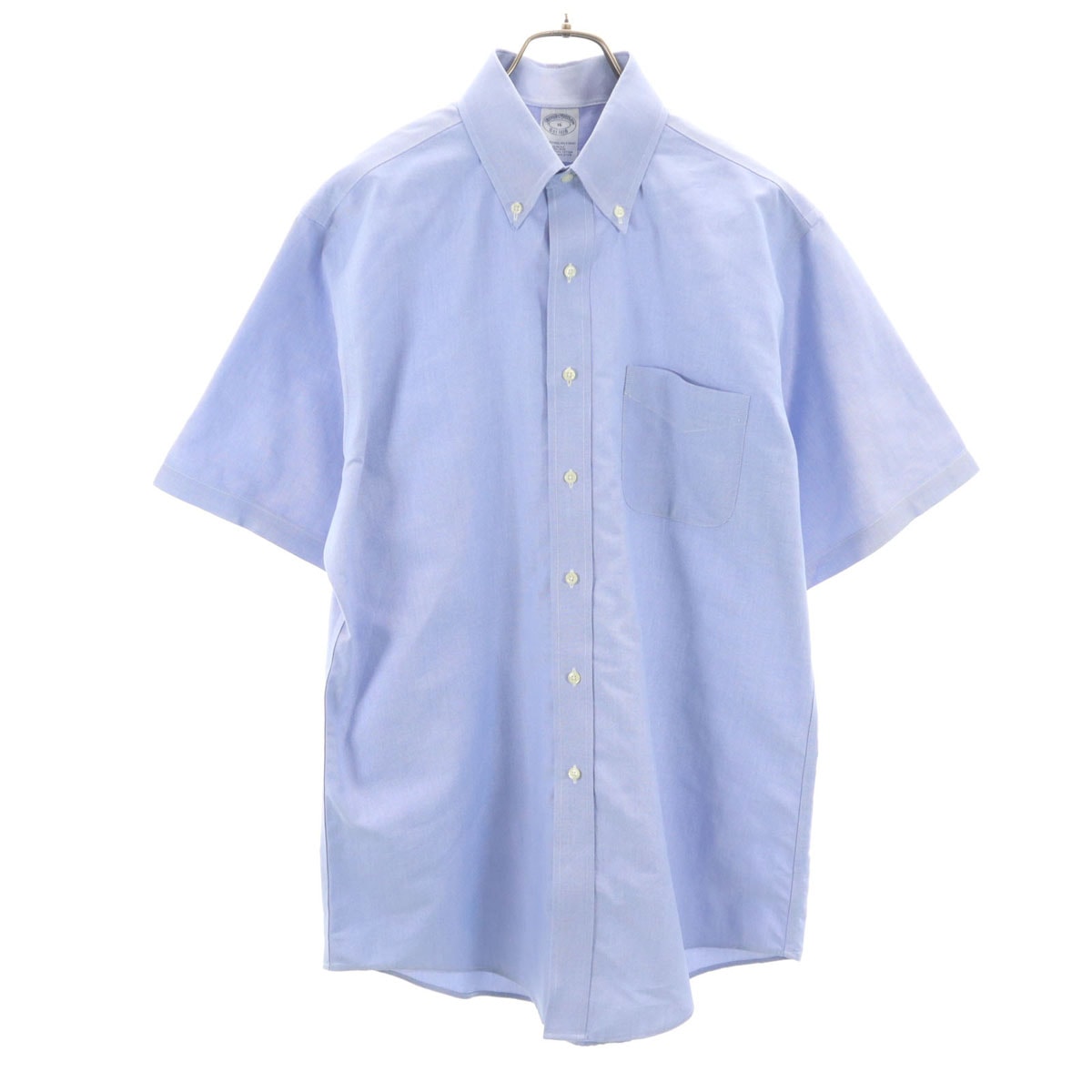 美品 Brooks Brothers ブルックスブラザーズ 半袖 ボタンダウンシャツ 16 ブルー