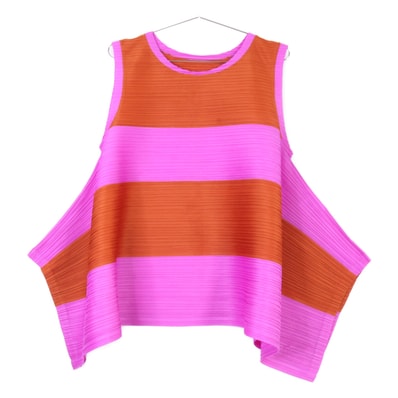 プリーツプリーズ 【美品】PP91-JK602 COLORFUL MERRY BOUNCE プリーツ ノースリーブ 変形カットソー 3