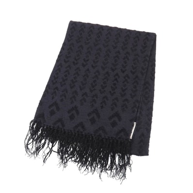 【中古】ジョルジオアルマーニ GIORGIO ARMANI レーヨンシルク ジャカード ストール ダークネイビーxブラック【メンズ】