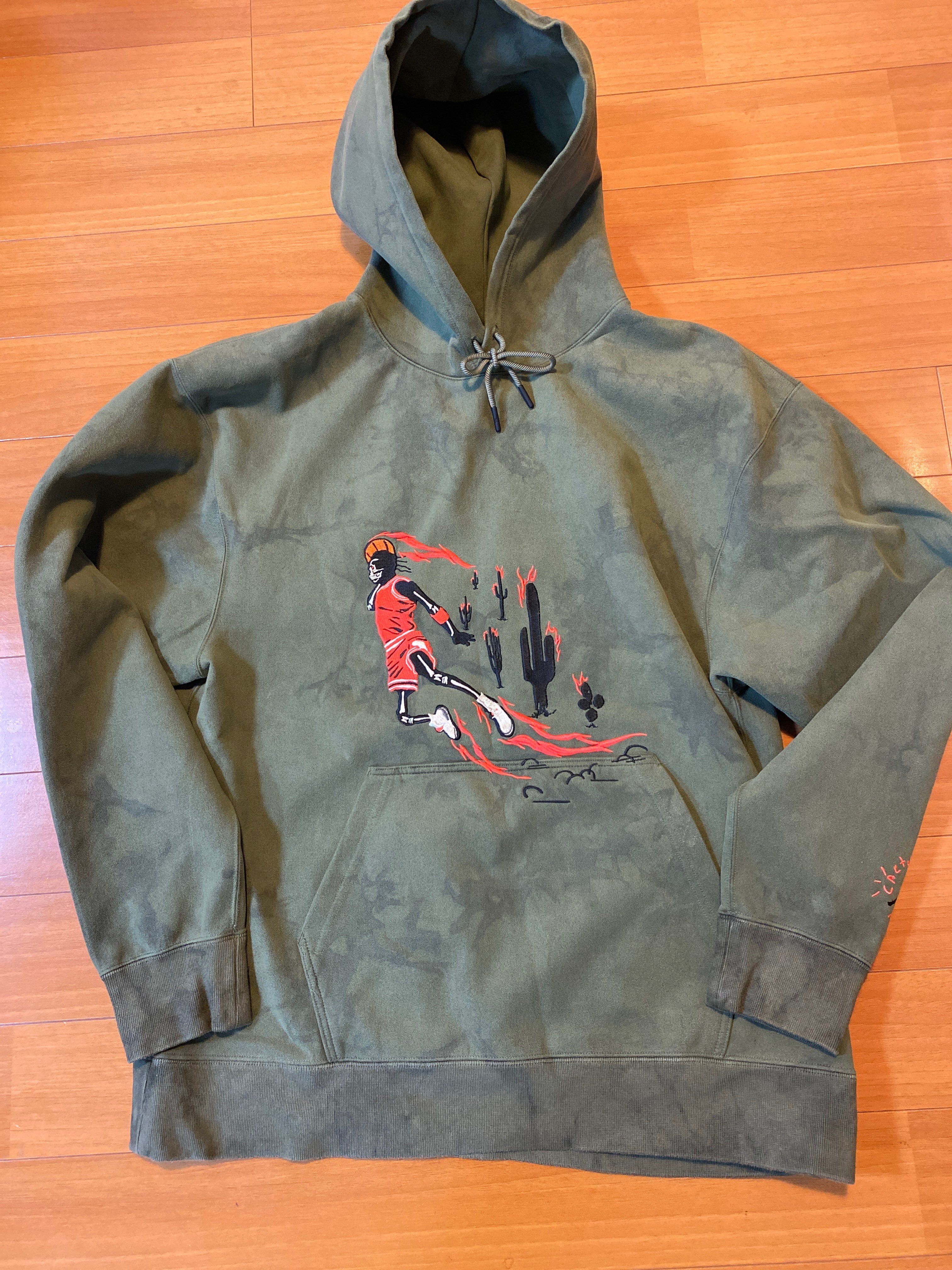 Air Jordan x Travis Washed Suede Hoodie "Olive"