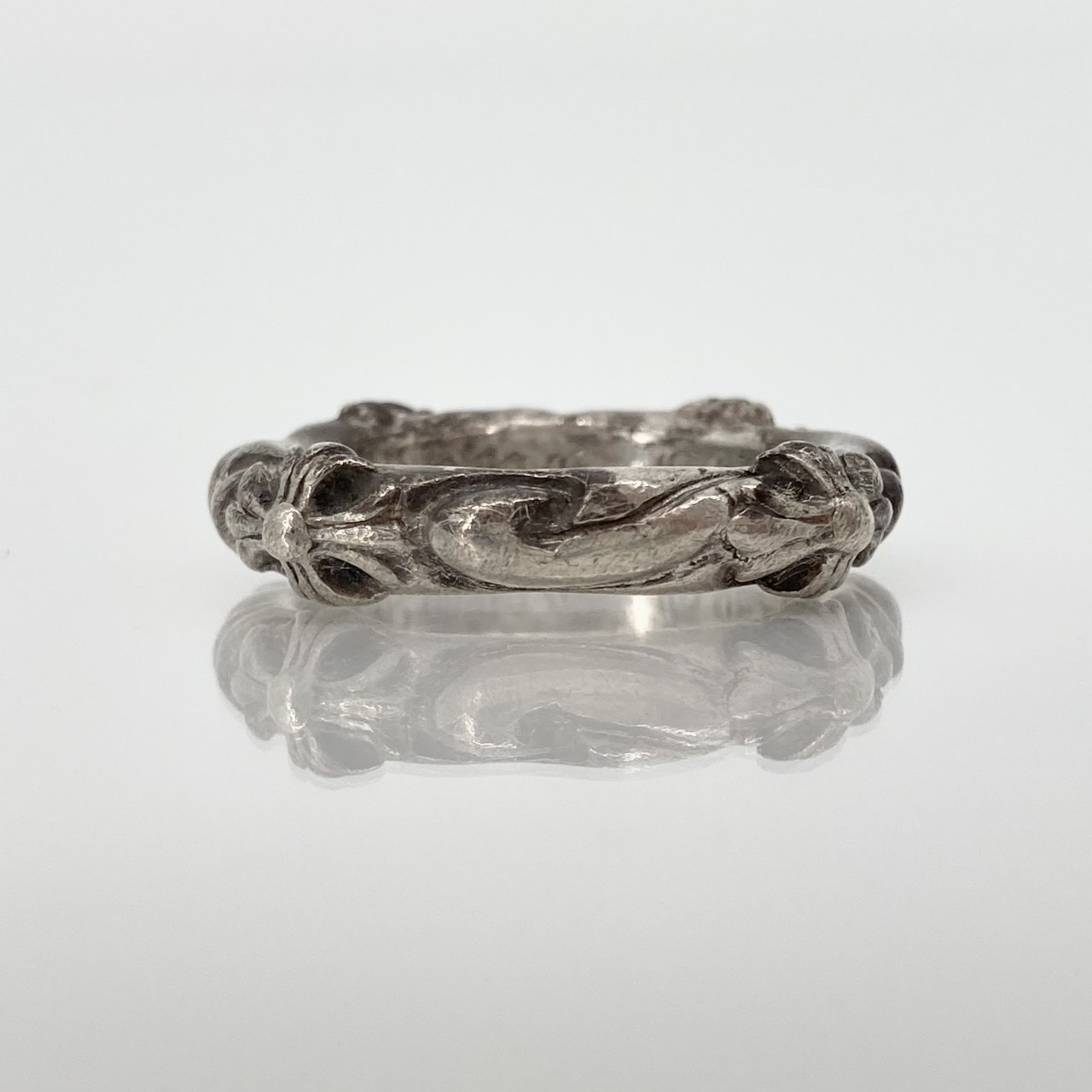 CHROME HEARTS(クロムハーツ) SBTバンド CHプラス スクロール模様 SV925 SBT リング・指輪 7.49g シルバー