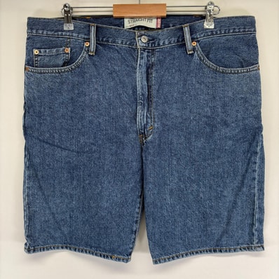 古着 リーバイス Levi's デニム ショートパンツ 5ポケット ジップ 505 ストレート ハーフパンツ 大きいサイズ w40 ブルー メンズ