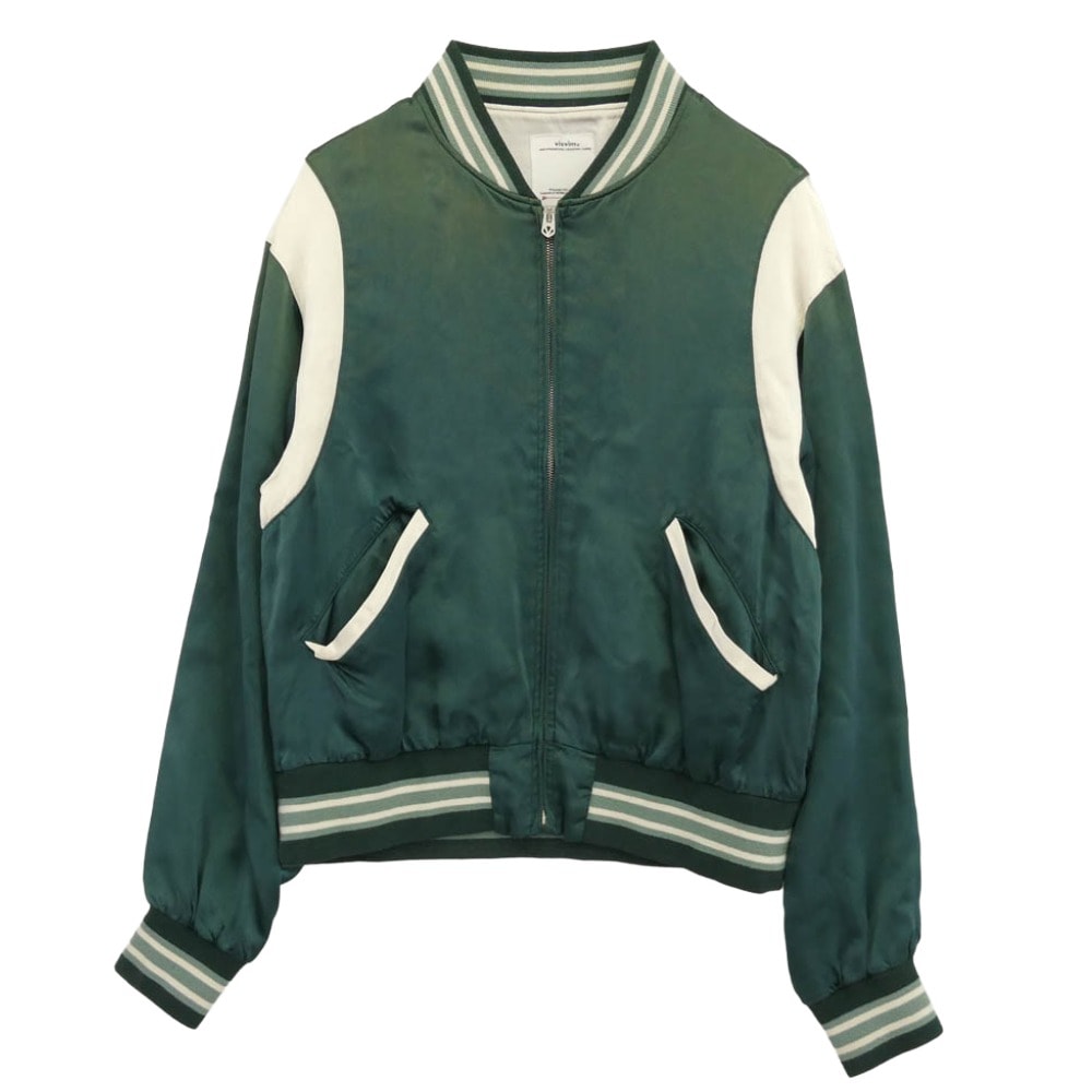 VISVIM ビズビム スタジャン 23SS 0123105013018 DOUGLAS STADIUM JKT サテン スタジアム ジャケット ブルゾン グリーン系 2【中古】