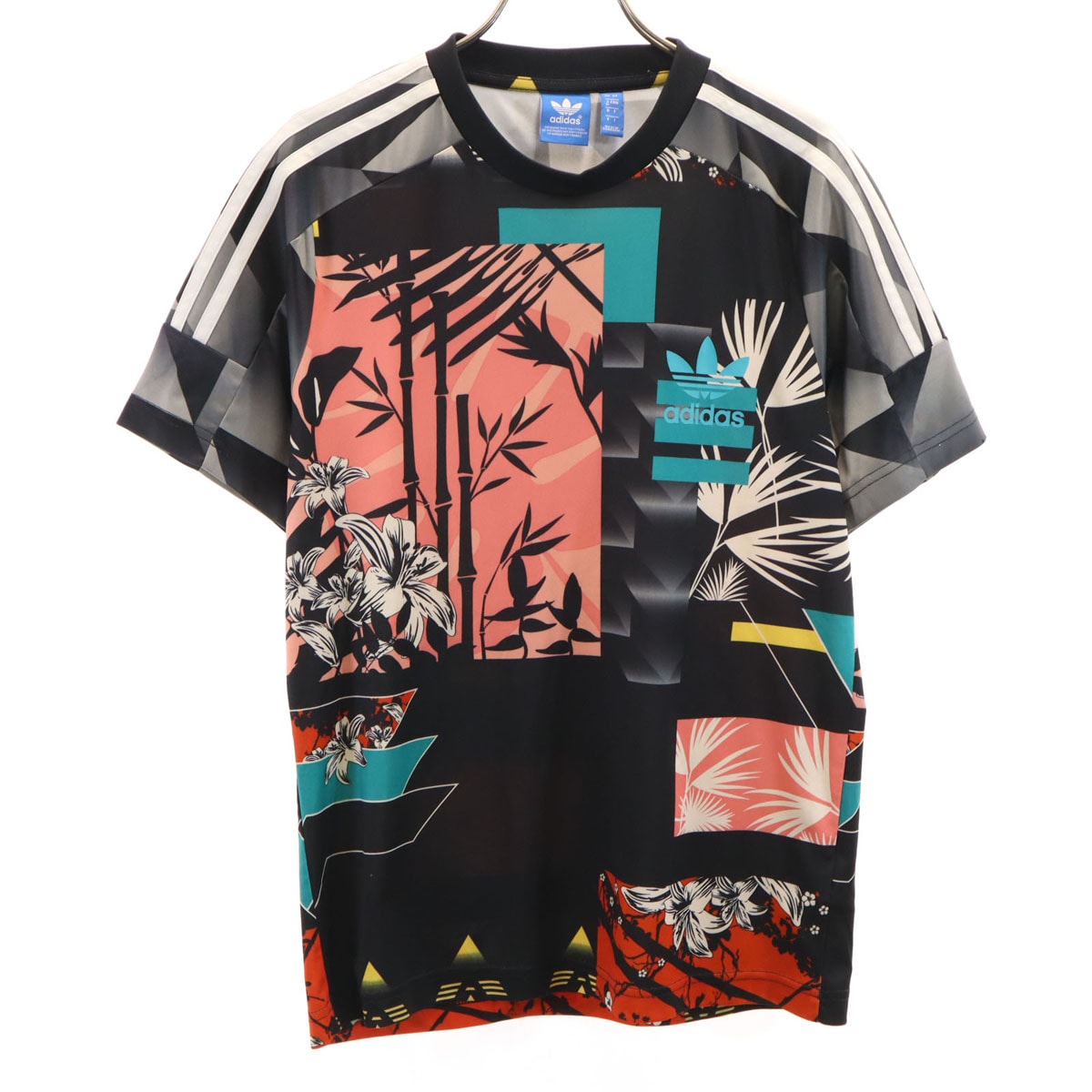 adidas Originals アディダスオリジナルス 総柄 半袖 Tシャツ M ブラック