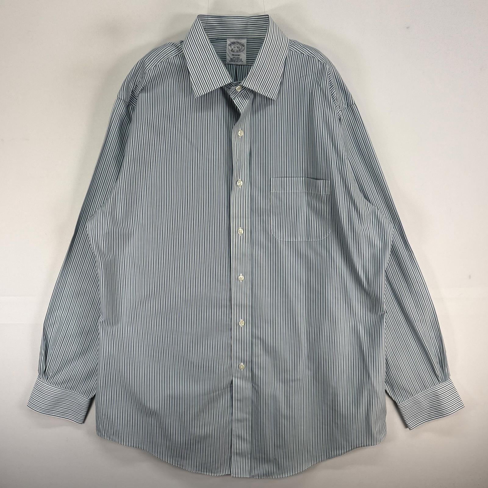 古着 ブルックスブラザーズ Brooks Brothers 長袖シャツ カラーステイ L グリーン系 ストライプ メンズ