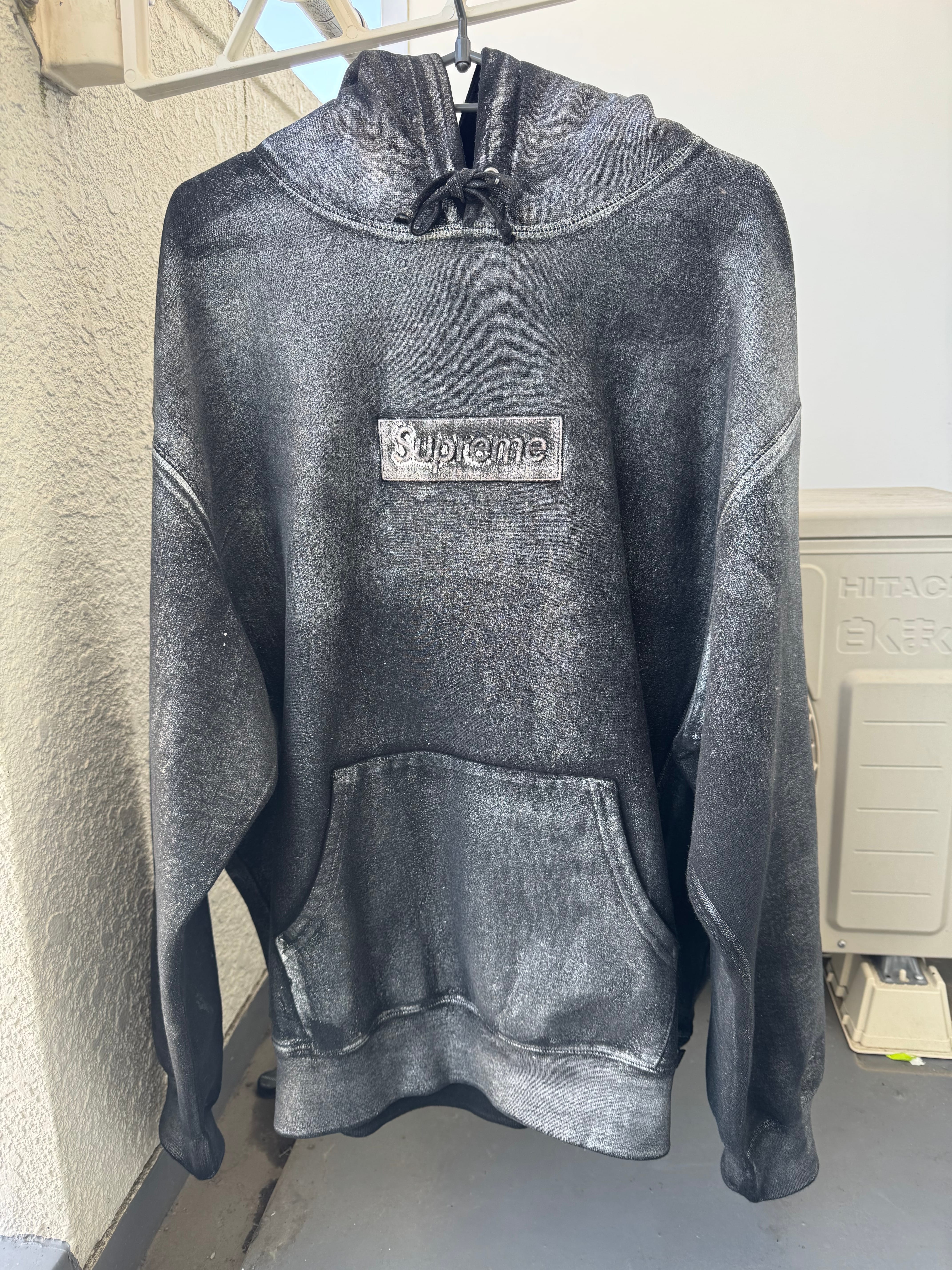 Supreme x MM6 Maison Margiela Foil Box Logo Hooded Sweatshirt "Black"